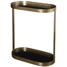 Adia 12" Wide Elegant Side Table with Black Glass Shelves by David Frisch