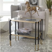 Kentmore 28" Wide Urban Modern Gold and Black End Table Side Table