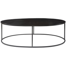 Coreene 48"W Oval Modern Industrial Cocktail Coffee Table