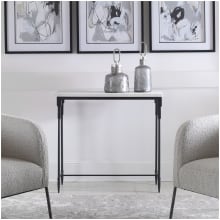 Bourges 36"W Modern Industrial Marble Top Console Sofa Entry Hall Table