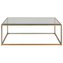 Bravura 48" Wide Iron and Tempered Glass Coffee Table