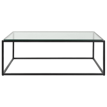 Bravura 48" Wide Iron and Tempered Glass Coffee Table