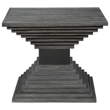 22" Wide Plywood, Steel, and Wood End Table