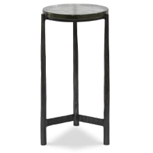 12" Wide Glass and Iron End Table