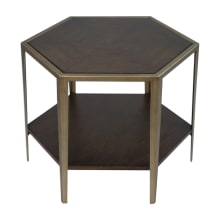 Alicia 24 Inch Wide Oak Veneer Accent Table with Metal Frame by Matthew Williams