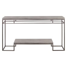 Clea 14" Wide Faux Leather Top Stainless Steel Console Table