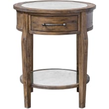 Raelynn 24-1/2" Long Glass and Wood Accent Table
