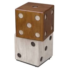 Roll The Dice 15" Wide Suar Wood Dice Accent Side Table
