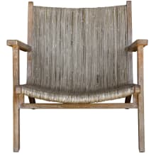 Aegea 30" Wide Tropical Beach Coastal Rattan and Wood Accent Arm Chair