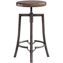 Westlyn 18"W Rustic Farmhouse Backless Round Bar Stool