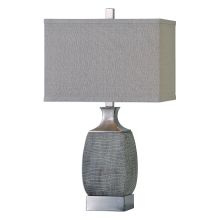 Caffaro 1 Light 28" Tall Table Lamp with White Fabric Shade