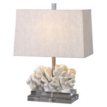 Coral Single Light 22" High Table Lamp with White Fabric Shade