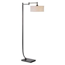 Lamine Single Light 62" High Floor Lamp with White Fabric Shade