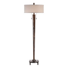 Rhett 2 Light 64 Inch Tall Floor Lamp with Fabric Shade