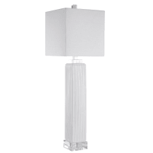 Bennett 33" Tall Column Table Lamp with Crystal Accents