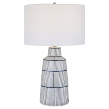 Breton 29" Tall Vase Table Lamp - Navy / White Stripe