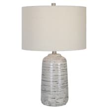 Cyclone 25" Tall Vase Table Lamp - Gray / Ivory Stripe