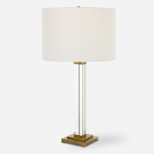 Crystal Column 28" Tall Buffet Table Lamp
