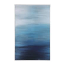 Moonlit Sea 40" Wide Abstract Blues Hand Painted Canvas