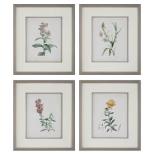 30" x 26" "Heirloom Blooms" Framed Abstract Digital Print on Canvas - Set of 4