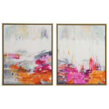 39" x 32" "Color Theory" Framed Abstract Digital Print on Canvas - Set of 2
