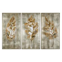 Champagne Leaves Three Piece Framed Botanical Painting on Canvas Set by Grace Feyock