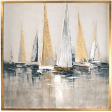 Regatta 51-5/8" x 51-5/8" Framed Sailboat Painting on Canvas