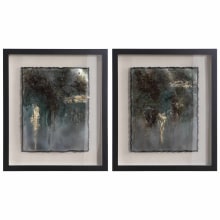 Rustic Framed Abstract Prints on Paper by Grace Feyock - Set of 2