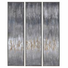 Gray Framed Abstract Paintings on Paper by Carolyn Kinder - Set of 3