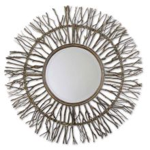 38" Diameter Circular / Sunburst Framed Bathroom Mirror