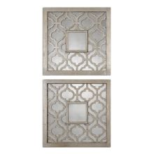 Sorbolo Set of (2) Decorative Moroccan Style Ironwork Accent Wall Mirrors