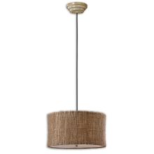 Country / Rustic 3 Light Pendant with Natural Twine Shade from the Burleson Collection
