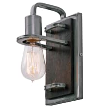 Lofty 5" Bathroom Light with Hand-forged Recycled Steel and Wood