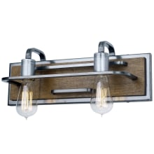 Lofty 17" Bathroom Light with Hand-forged Recycled Steel and Wood