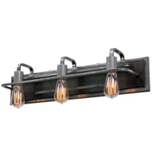 Lofty 25" Bathroom Light with Hand-forged Recycled Steel and Wood