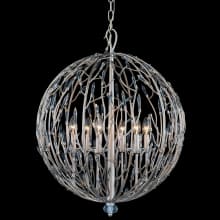 Bask 6 Light 24" Wide Hand Forged Recycled Steel Hand Painted Chandelier