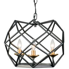 Geo 3 Light 18" Wide Cage Pendant with Cage Frame