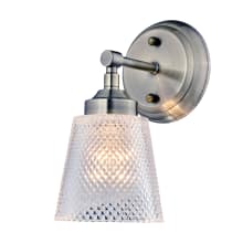 Westport 9" Bathroom Light with a Recycled Waffle Glass Shade