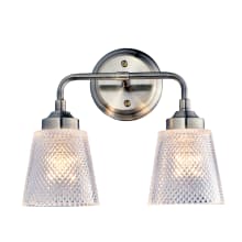 Westport 13" Bathroom Light with Recycled Waffle Glass Shades