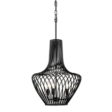 Elsa 16" Wide Vase Style Cage Taper Candle Single Pendant