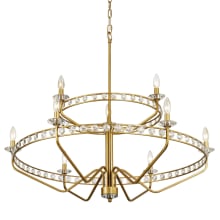 Monroe 9 Light 40" Wide Crystal Ring Chandelier