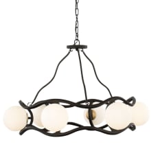 Black Betty 6 Light 36" Wide Abstract Ring Chandelier