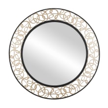 Scribble 33" Diameter Circular Beveled Steel Accent Mirror