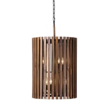 Suratto 6 Light 18" Wide Wood Pendant