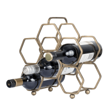 Varaluz Casa Six Bottle Steel Hexagonal Wine Rack with Carry Handle