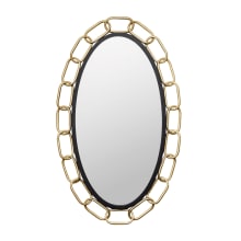 Chains of Love 24" W x 40" H Oval Steel Framed Bathroom Mirror