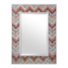 Jemma 40" x 30" Framed Accent Mirror with Chevron Styling