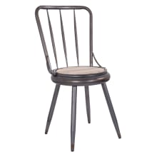 Casa 17-1/2" Wide Steel and Wood Dining Chair