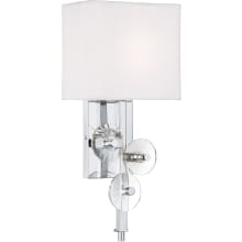 Engeared Single Light 16" Tall Wall Sconce with Glass Accents - ADA Compliant