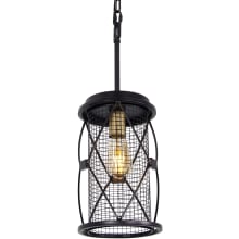 Harlequin Single Light 7" Wide Cage Mini Pendant with Metal Shade
